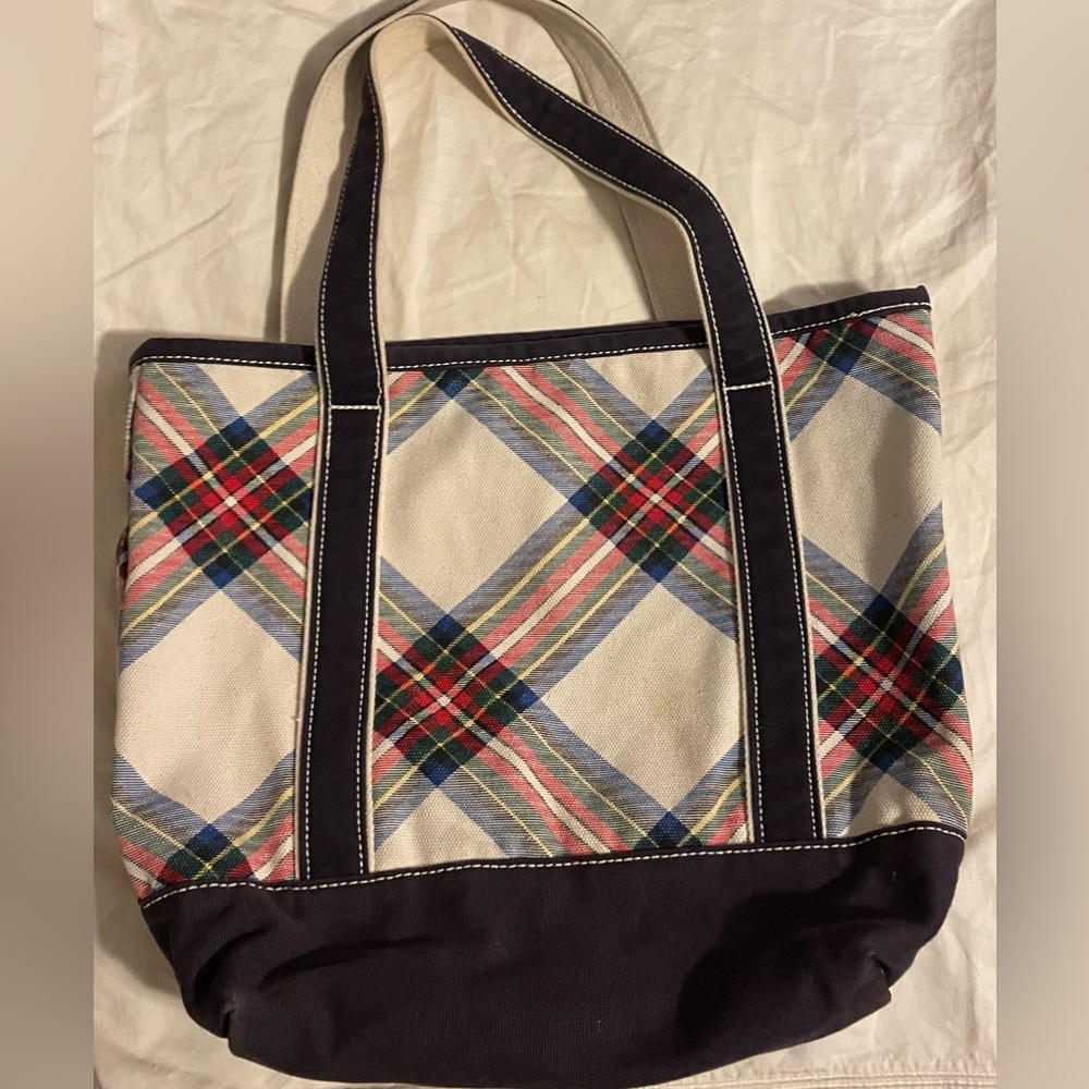 Land’s End Plaid Tote Bag